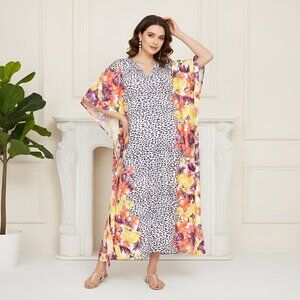 Women Luxury Full Length Boho Kaftan Cover Up Plus Size Maxi Dresses for Ladies